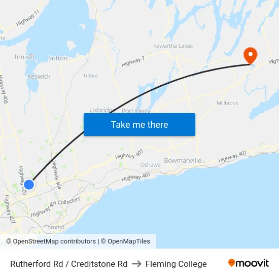 Rutherford Rd / Creditstone Rd to Fleming College map