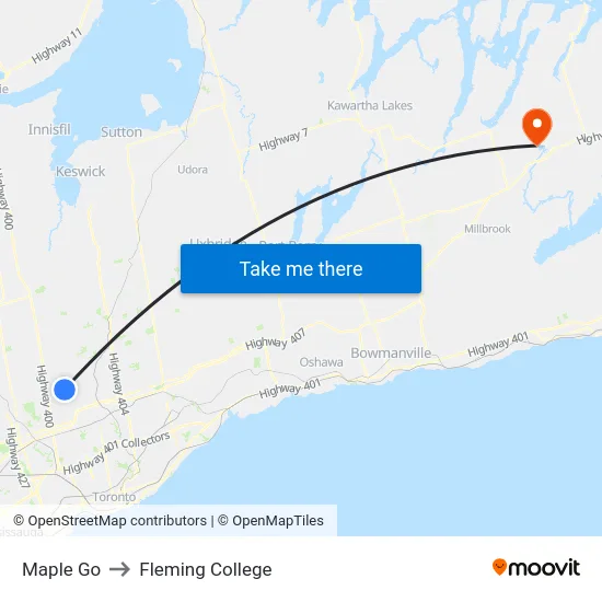 Maple Go to Fleming College map
