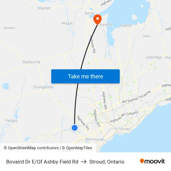 Bovaird Dr E/Of Ashby Field Rd to Stroud, Ontario map