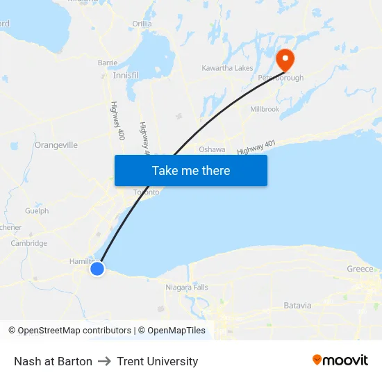 Nash at Barton to Trent University map