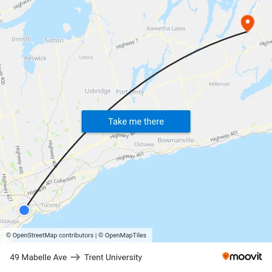 49 Mabelle Ave to Trent University map