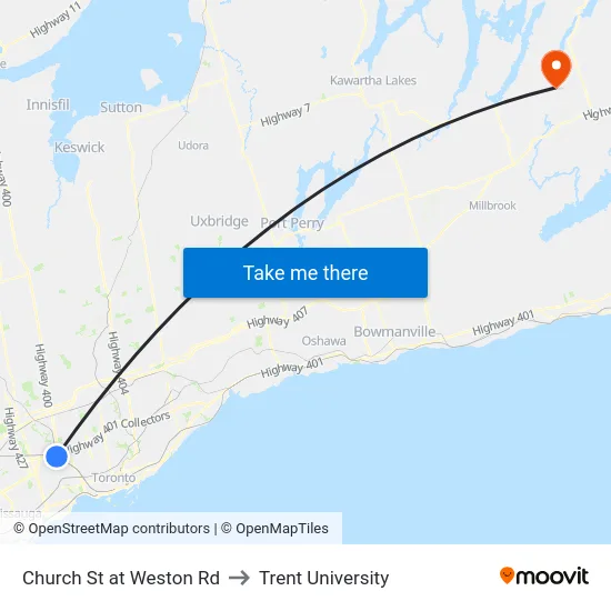 Church St at Weston Rd to Trent University map
