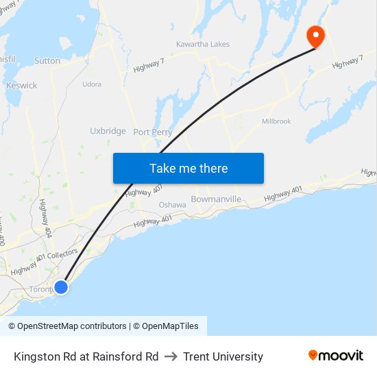 Kingston Rd at Rainsford Rd to Trent University map