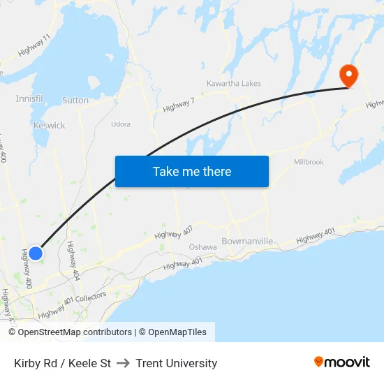 Kirby Rd / Keele St to Trent University map