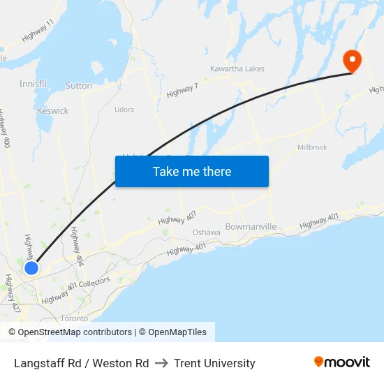 Langstaff Rd / Weston Rd to Trent University map