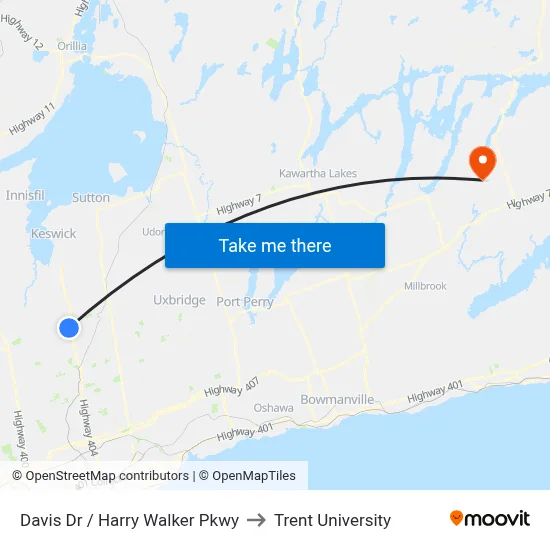 Davis Dr / Harry Walker Pkwy to Trent University map