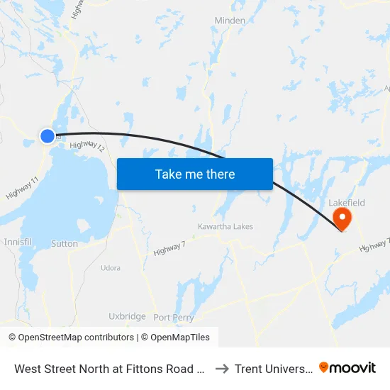 West Street North at Fittons Road East to Trent University map