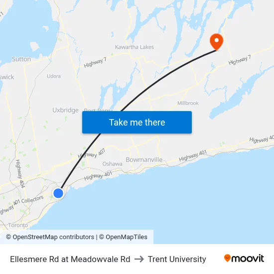 Ellesmere Rd at Meadowvale Rd to Trent University map