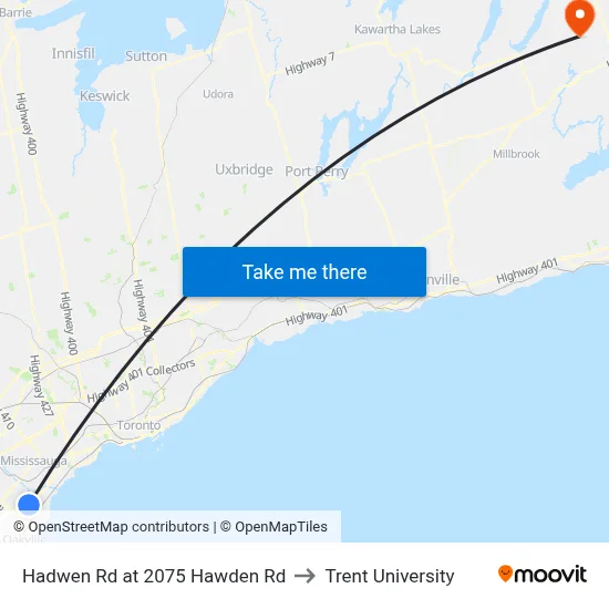 Hadwen Rd at 2075 Hawden Rd to Trent University map