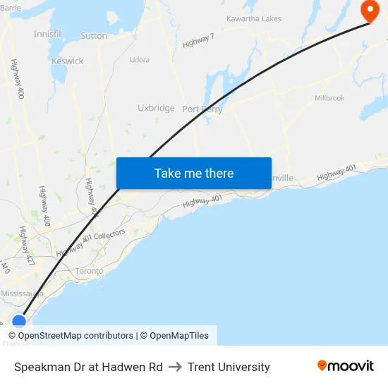Speakman Dr at Hadwen Rd to Trent University map