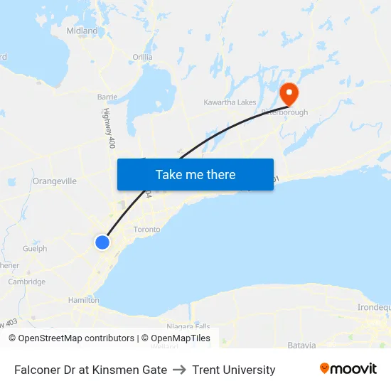 Falconer Dr at Kinsmen Gate to Trent University map