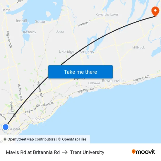 Mavis Rd at Britannia Rd to Trent University map