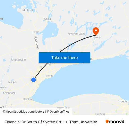 Financial Dr South Of Syntex Crt to Trent University map