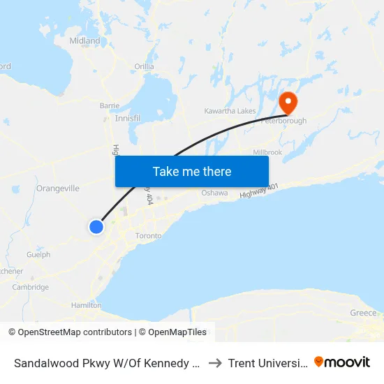 Sandalwood Pkwy W/Of Kennedy Rd to Trent University map