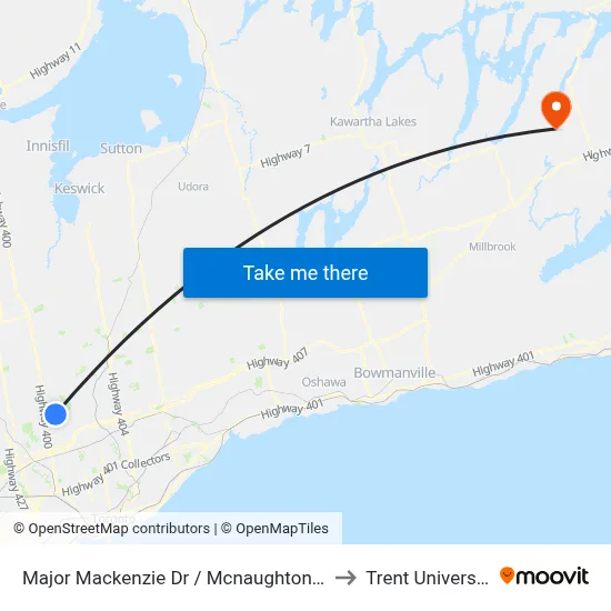 Major Mackenzie Dr / Mcnaughton Rd to Trent University map