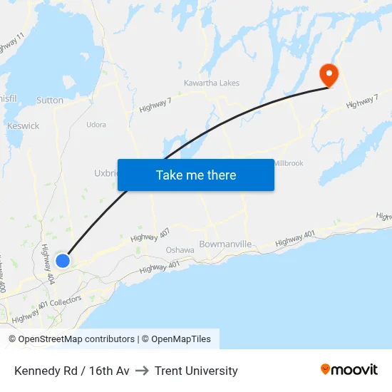 Kennedy Rd / 16th Av to Trent University map