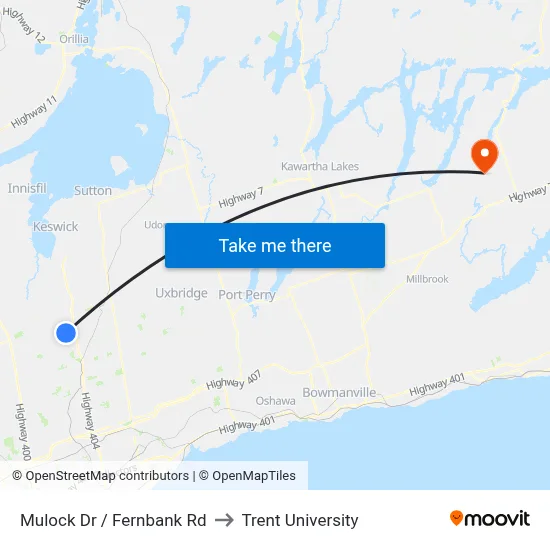 Mulock Dr / Fernbank Rd to Trent University map