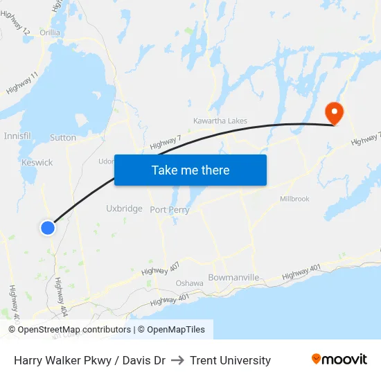 Harry Walker Pkwy / Davis Dr to Trent University map