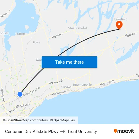 Centurian Dr / Allstate Pkwy to Trent University map