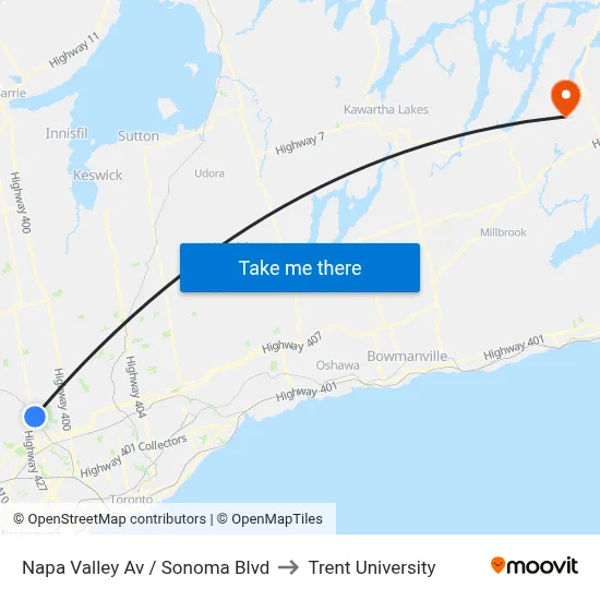 Napa Valley Av / Sonoma Blvd to Trent University map