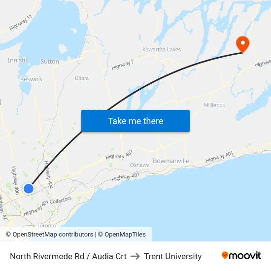 North Rivermede Rd / Audia Crt to Trent University map