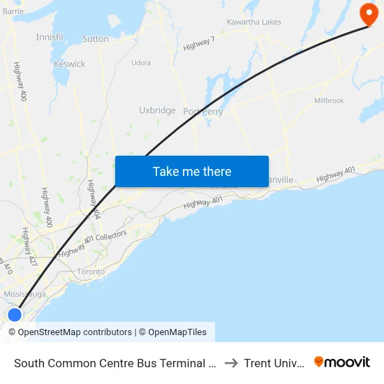 South Common Centre Bus Terminal Platform E,F to Trent University map