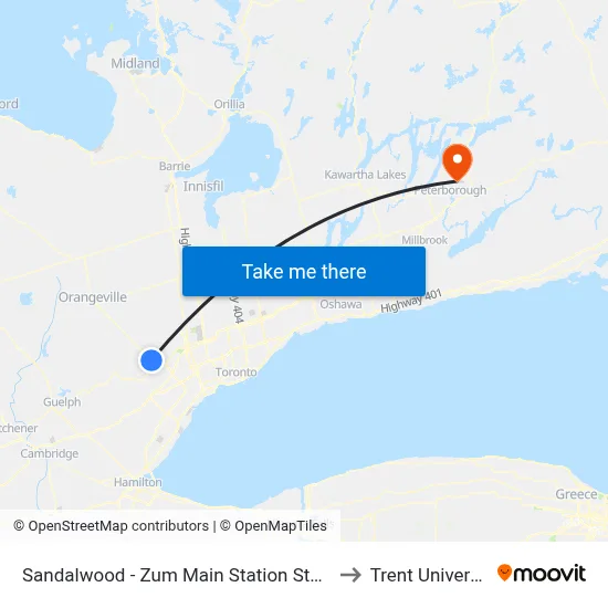 Sandalwood - Zum Main Station Stop Nb to Trent University map