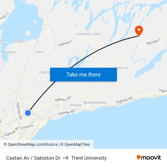 Castan Av / Sabiston Dr to Trent University map