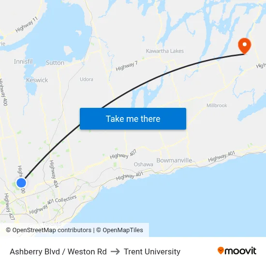 Ashberry Blvd / Weston Rd to Trent University map