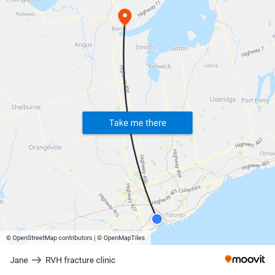 Jane to RVH fracture clinic map