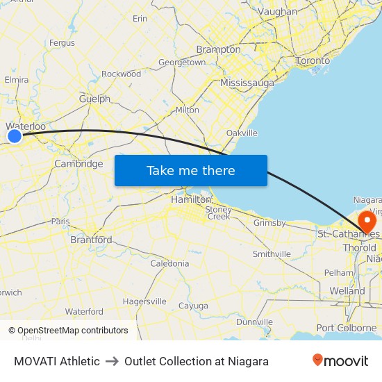 MOVATI Athletic to Outlet Collection at Niagara map