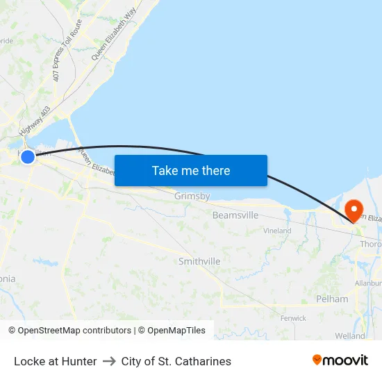 Locke at Hunter to City of St. Catharines map