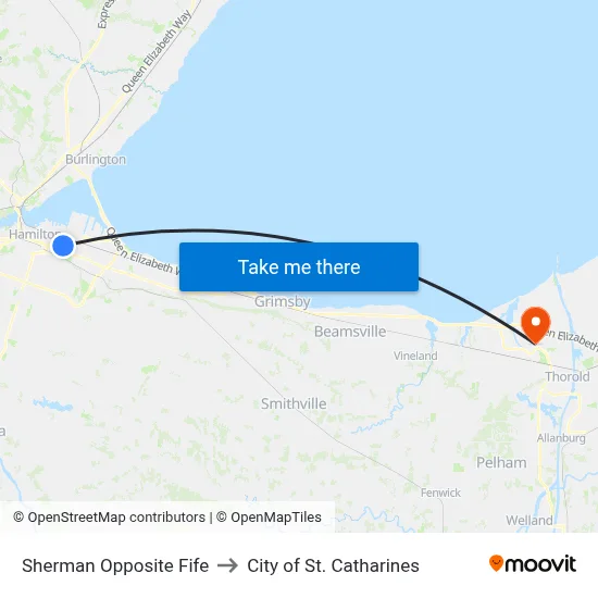 Sherman Opposite Fife to City of St. Catharines map