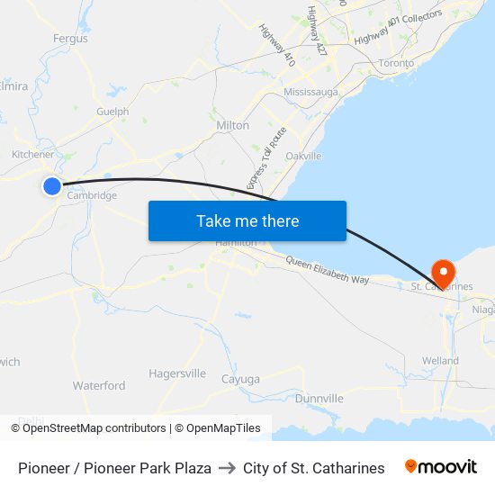 Pioneer / Pioneer Park Plaza to City of St. Catharines map