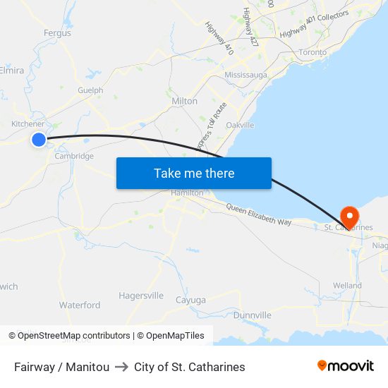 Fairway / Manitou to City of St. Catharines map