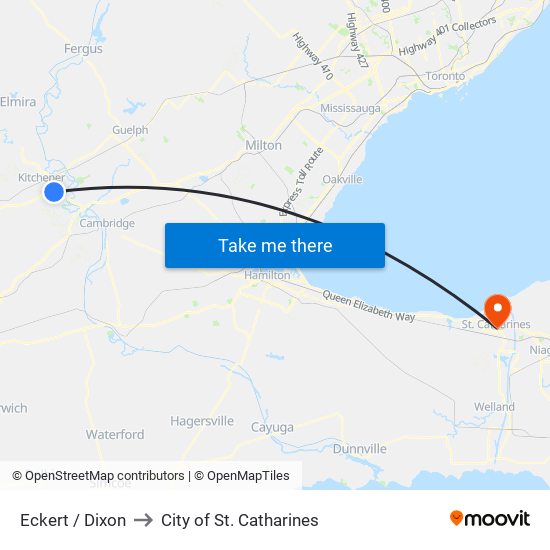 Eckert / Dixon to City of St. Catharines map