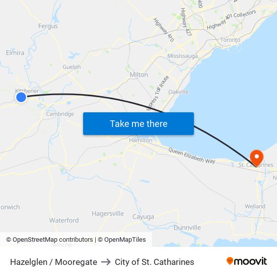 Hazelglen / Mooregate to City of St. Catharines map