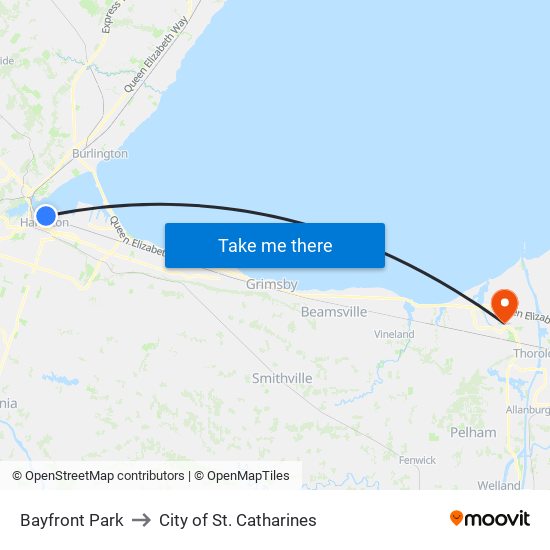 Bayfront Park to City of St. Catharines map