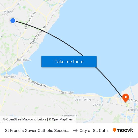 St Francis Xavier Catholic Secondary School to City of St. Catharines map