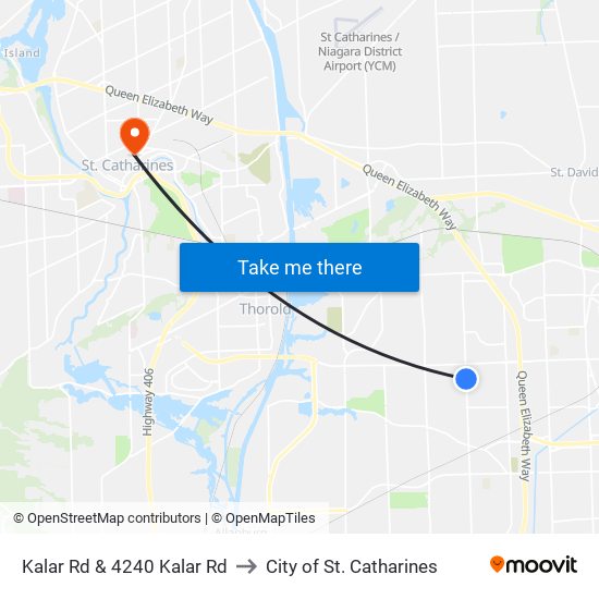 Kalar Rd & 4240 Kalar Rd to City of St. Catharines map