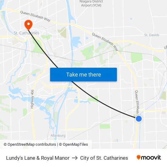 Lundy's Lane & Royal Manor to City of St. Catharines map