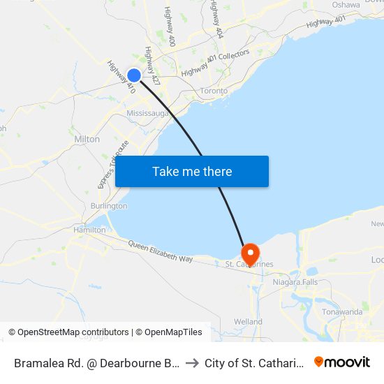 Bramalea Rd. @ Dearbourne Blvd. to City of St. Catharines map
