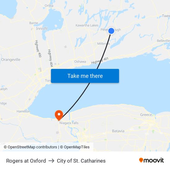 Rogers at Oxford to City of St. Catharines map