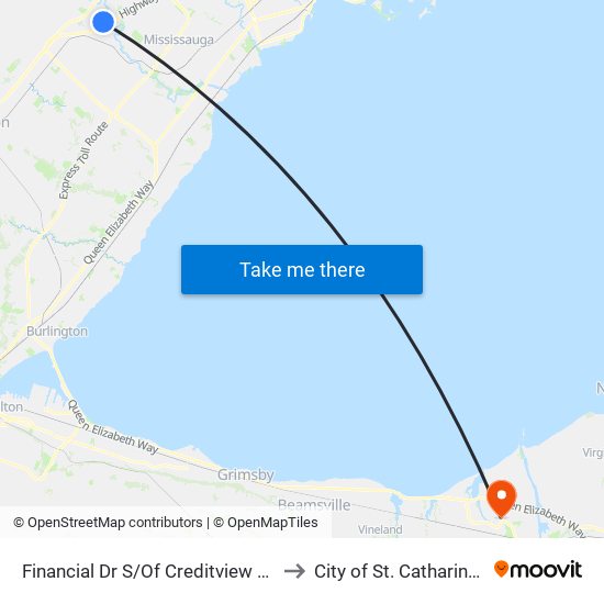 Financial Dr S/Of Creditview Rd to City of St. Catharines map