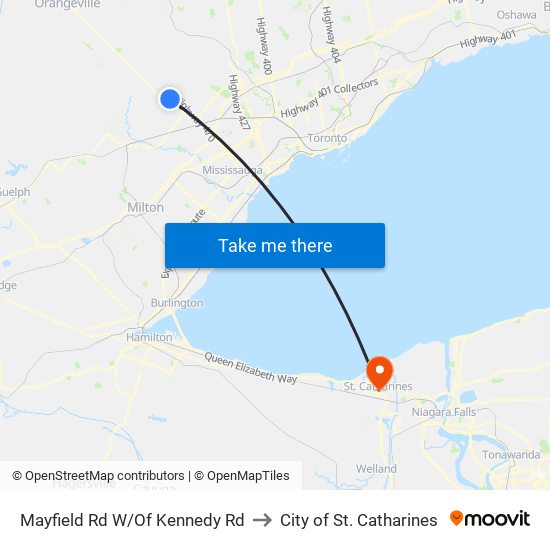 Mayfield Rd W/Of Kennedy Rd to City of St. Catharines map