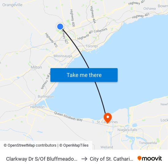 Clarkway Dr S/Of Bluffmeadow St to City of St. Catharines map