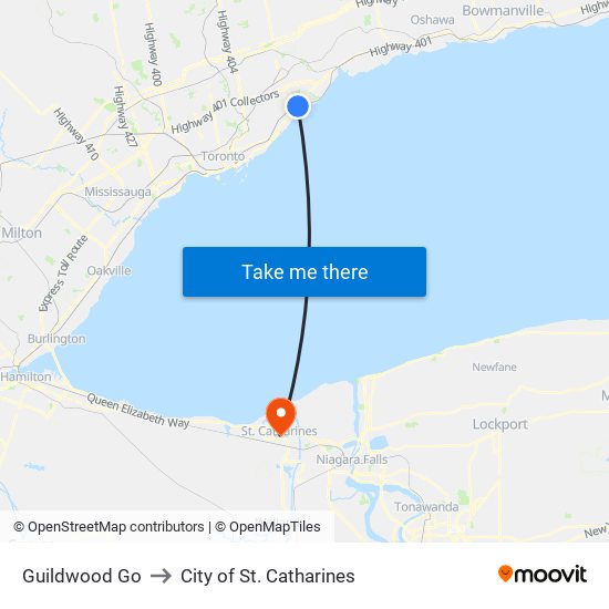 Guildwood Go to City of St. Catharines map