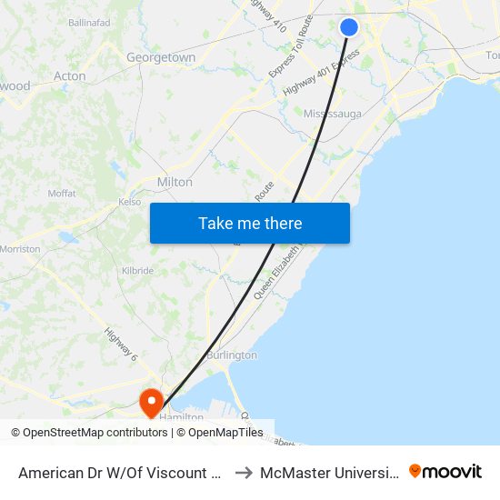 American Dr W/Of Viscount Rd to McMaster University map