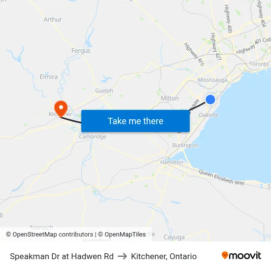 Speakman Dr at Hadwen Rd to Kitchener, Ontario map