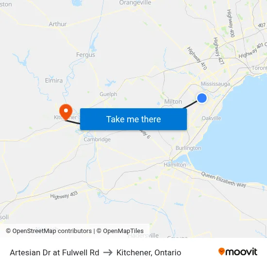 Artesian Dr at Fulwell Rd to Kitchener, Ontario map